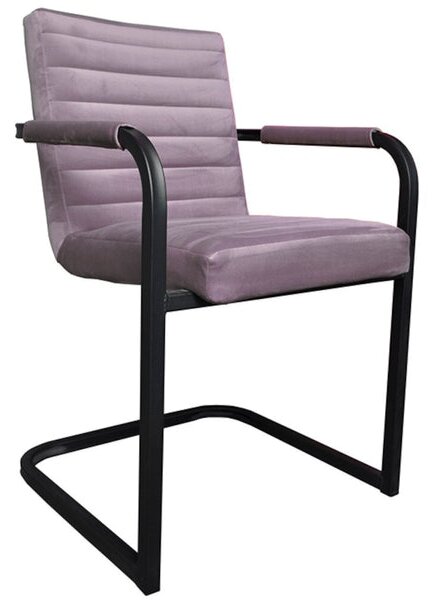 Jedálenská stolička Merenga čierna, svetlo ružová