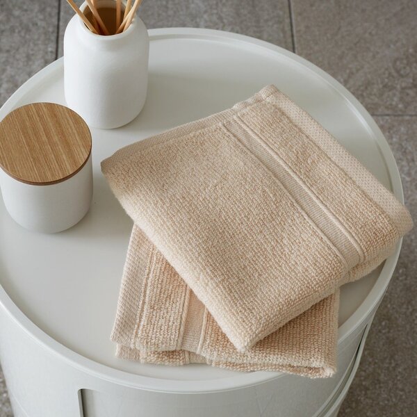 Béžové froté bavlnené uteráky v súprave 2 ks 30x30 cm Zero Twist – Catherine Lansfield