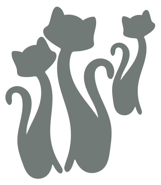 Moderná samolepka na stenu - Čierne mačky: Zrkadlo Silver Plexisklo Rozmer 30 x 30 cm 3033-12657 OX013-Wall sticker