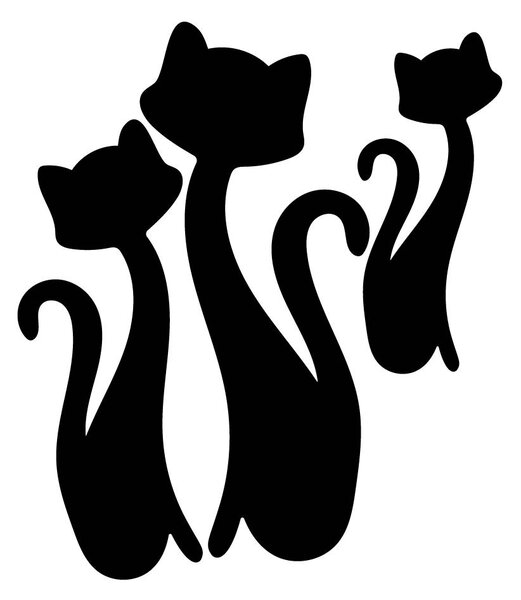 Moderná samolepka na stenu - Čierne mačky: Zrkadlo Silver Plexisklo Rozmer 30 x 30 cm 3033-12657 OX013-Wall sticker
