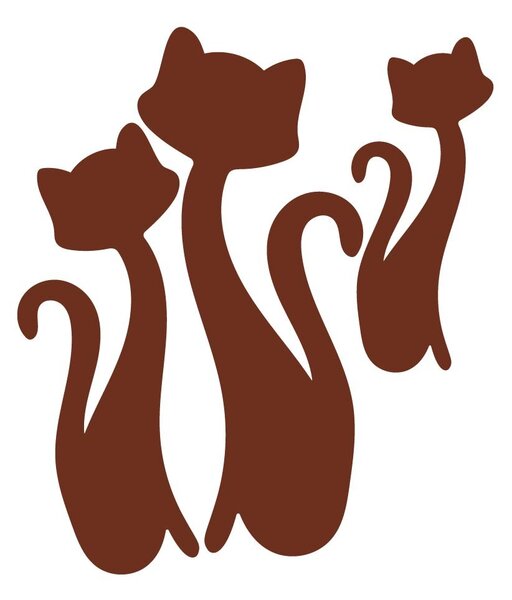 Moderná samolepka na stenu - Čierne mačky: Zrkadlo Silver Plexisklo Rozmer 30 x 30 cm 3033-12657 OX013-Wall sticker
