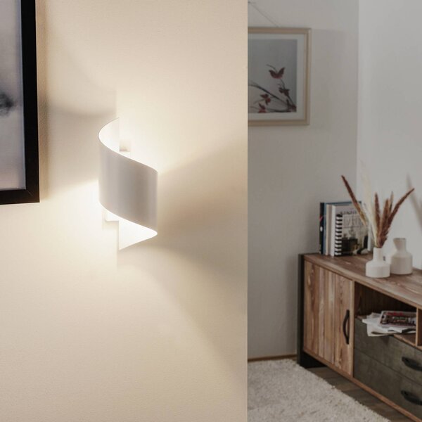 EMIBIG LIGHTING Nástenné svetlo Spiner biela, výška 30 cm, oceľ, Biela / opálová, Obývacia izba / jedáleň, kov, Moderný, Nástenné svietidlo