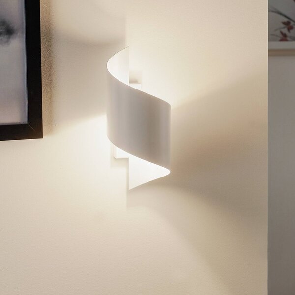 EMIBIG LIGHTING Nástenné svetlo Spiner biela, výška 30 cm, oceľ, Biela / opálová, Obývacia izba / jedáleň, kov, Moderný, Nástenné svietidlo
