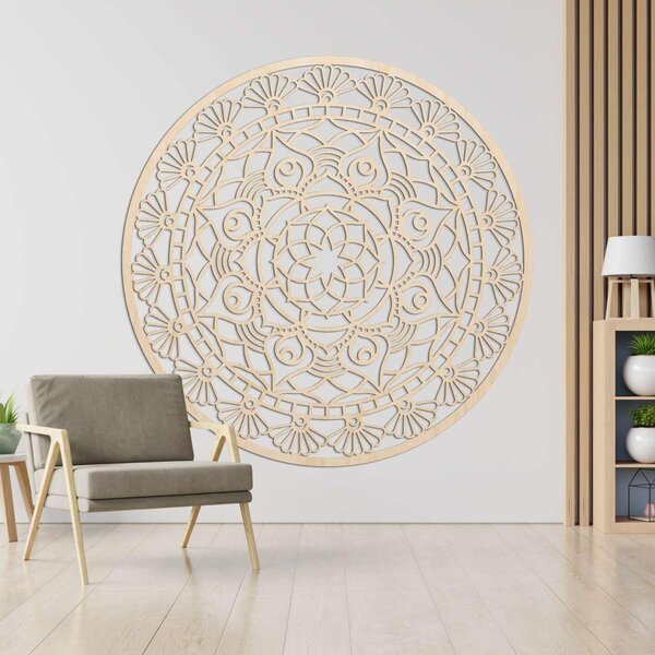 Mandala drevená nástenná dekorácia | JOKOPO: Preglejka Topoľ - Honey 3071 30 cm 3775-104583 PR0176