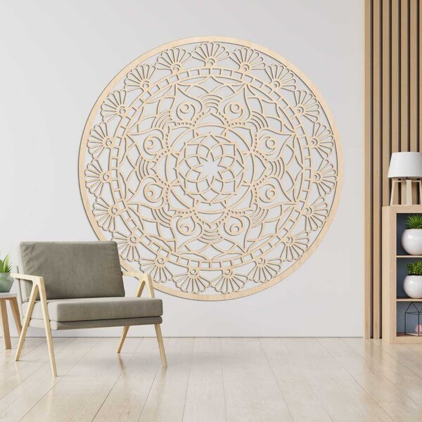 Mandala drevená nástenná dekorácia | JOKOPO: Preglejka Topoľ - Honey 3071 30 cm 3775-104583 PR0176