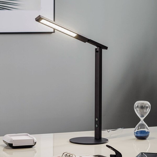 LED stolná lampa Ideálna so stmievačom, čierna, Čierna, Pracovňa / Kancelária, Hliník, Moderný, Stolová lampa
