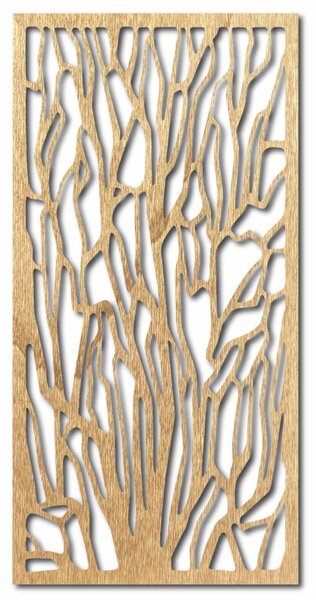 Elegantná drevená nástenná dekorácia s motívom lesa | VFOOF: Prírodná preglejka - Topoľ natural 40 x 20 cm 3867-42115 PR0262 HEU+