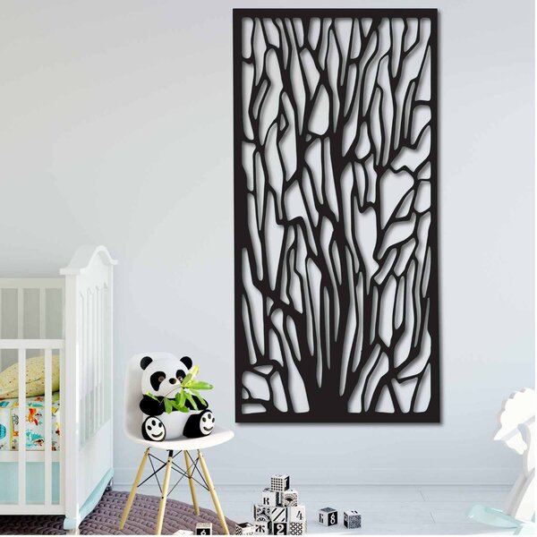 Elegantná drevená nástenná dekorácia s motívom lesa | VFOOF: Prírodná preglejka - Topoľ natural 40 x 20 cm 3867-42115 PR0262 HEU+