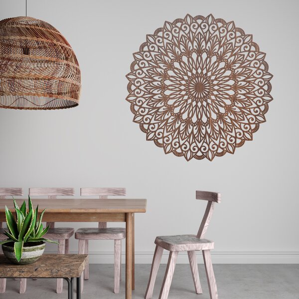Drevená mandala na stenu - dokonalý obraz pre harmóniu v priestore | HELGA: HDF - Orech 20 cm 4375-79949 HDF0251-WALNUT-20
