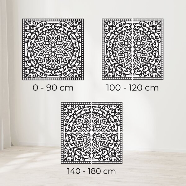 Drevený obraz štvorec orientálna mandala | KVIDO: HDF - Orech Rozmer 30 x 30 cm 4377-80123 HDF0514