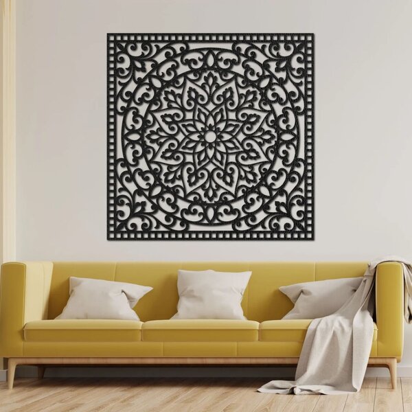 Drevený obraz štvorec orientálna mandala | KVIDO: HDF - Orech Rozmer 30 x 30 cm 4377-80123 HDF0514