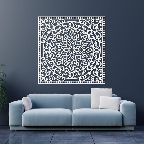 Drevený obraz štvorec orientálna mandala | KVIDO: HDF - Orech Rozmer 30 x 30 cm 4377-80123 HDF0514