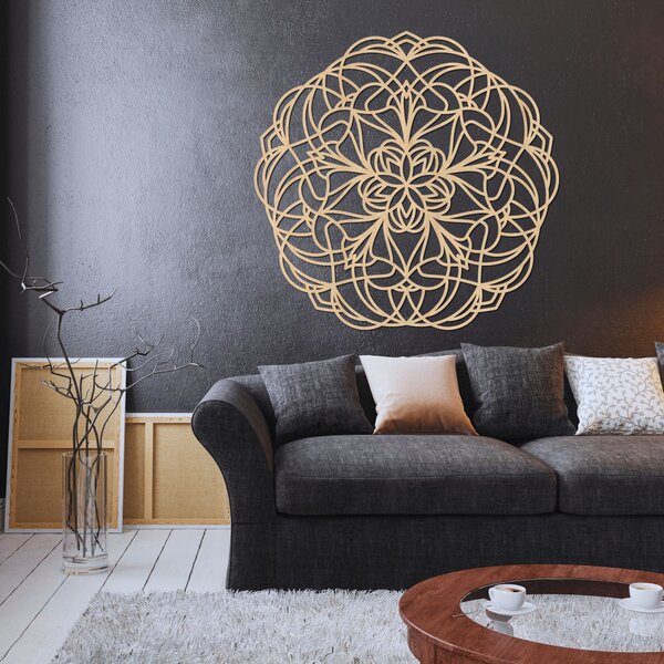 Vyrezávaná drevená dekorácia na stenu mandala | MOLLIS: HDF - Javor 20 cm 4463-92433 HDF0250