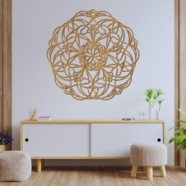 Vyrezávaná drevená dekorácia na stenu mandala | MOLLIS: HDF - Javor 20 cm 4463-92433 HDF0250