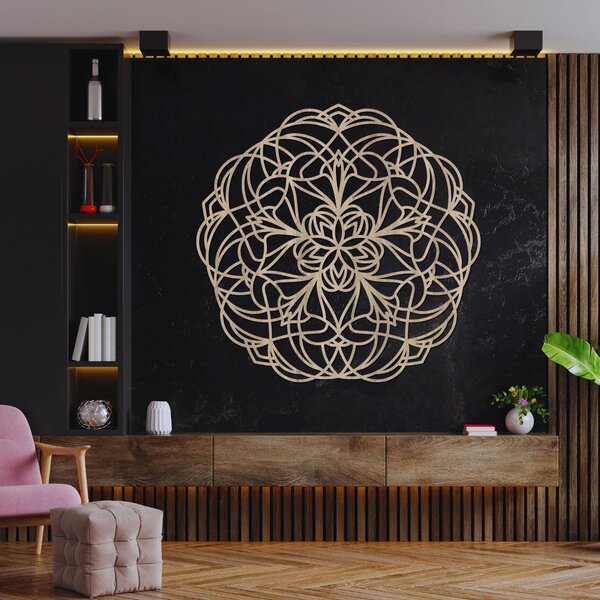 Vyrezávaná drevená dekorácia na stenu mandala | MOLLIS: HDF - Javor 20 cm 4463-92433 HDF0250