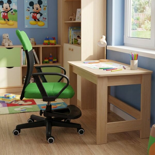 Detská stolička Neoseat MONKEY s podnožou — látka, čierna / zelená