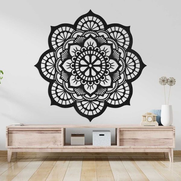 Drevený obraz na stenu mandala s motívom lotosový kvet | LOTOIS: HDF - Javor 20 cm 4523-98790 HDF0204