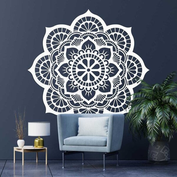 Drevený obraz na stenu mandala s motívom lotosový kvet | LOTOIS: HDF - Javor 20 cm 4523-98790 HDF0204