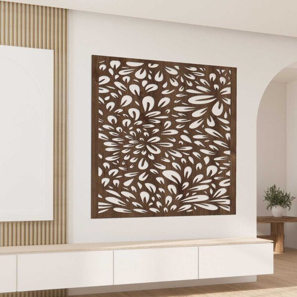 Štvorcový vyrezávaný nástenný panel kvetinový dizajn | BOMB: HDF - Dub Bronze 30 cm 4571-103298 HDF0285