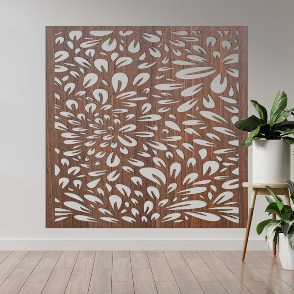 Štvorcový vyrezávaný nástenný panel kvetinový dizajn | BOMB: HDF - Dub Bronze 30 cm 4571-103298 HDF0285