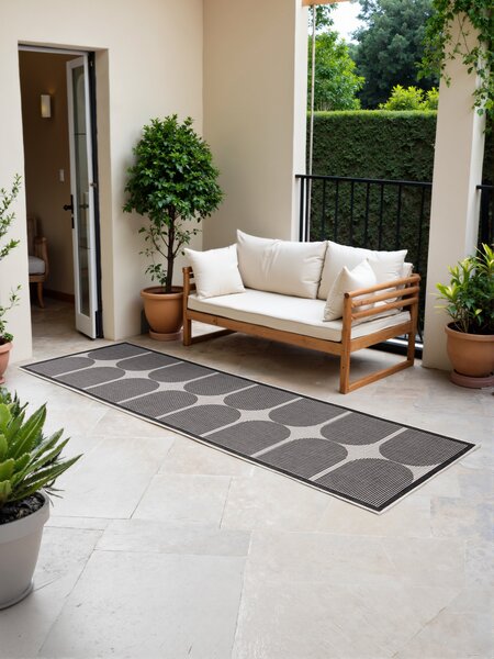 NORTHRUGS , Behúň Duet Bowen 106244 Black/White - na von aj na doma, 80x250, čiernobiela, chodba / predsieň