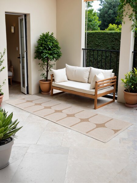 NORTHRUGS , Behúň Duet Bowen 106245 Beige/White - na von aj na doma, 80x250, béžová, chodba / predsieň