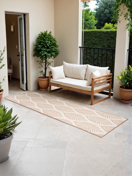 NORTHRUGS , Behúň Duet Liora 106247 Beige/White - na von aj na doma, 80x250, béžová, chodba / predsieň