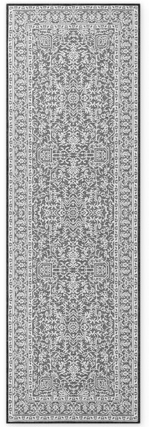 NORTHRUGS, Behúň Duet Kona 106248 Black/White - na von aj na doma, 80x250, čiernobiela, chodba / predsieň