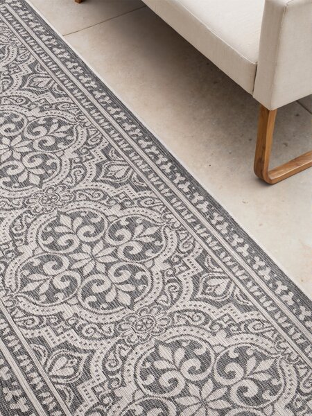 NORTHRUGS , Behúň Duet Rosel 106251 White/Gray - na von aj na doma, 80x250, šedá, chodba / predsieň