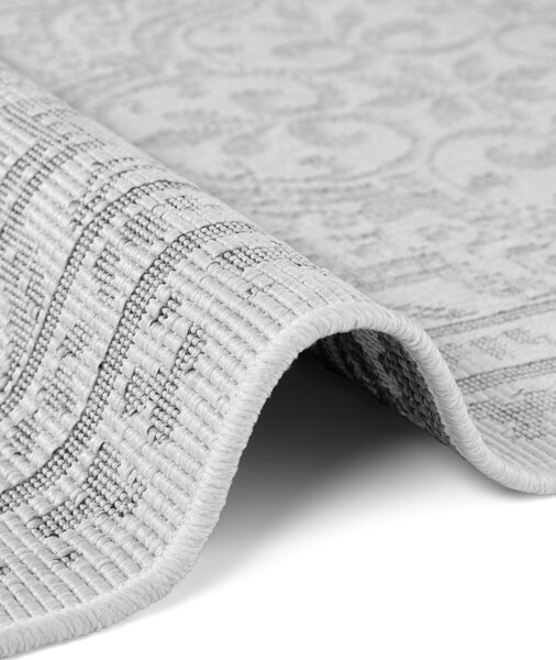 NORTHRUGS , Behúň Duet Rosel 106251 White/Gray - na von aj na doma, 80x250, šedá, chodba / predsieň