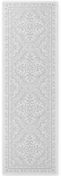 NORTHRUGS , Behúň Duet Rosel 106251 White/Gray - na von aj na doma, 80x250, šedá, chodba / predsieň