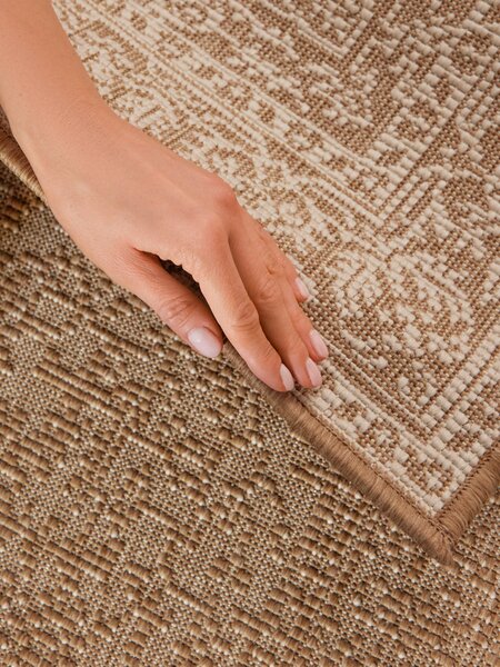 NORTHRUGS, Behúň Duet Kona 106250 Beige/White - na von aj na doma, 80x250, béžová, chodba / predsieň