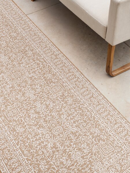 NORTHRUGS, Behúň Duet Kona 106250 Beige/White - na von aj na doma, 80x250, béžová, chodba / predsieň