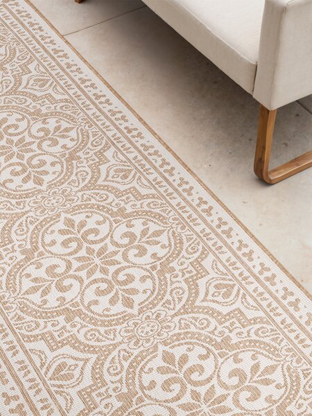 NORTHRUGS, Behúň Duet Rosel 106252 Beige/White - na von aj na doma, 80x250, béžová, chodba / predsieň