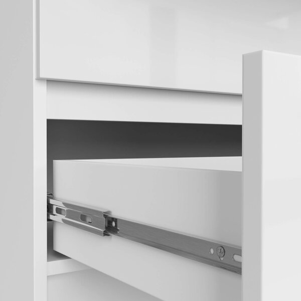 Ak furniture Komoda Rollo K 160 cm biela lesklá