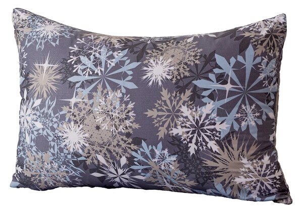 Obliečka na vankúš z mikrovlákna SNOWFLAKE 50x70 cm, modrosivý