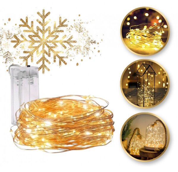Vianočná svetelná reťaz 20 LED, teplá biela