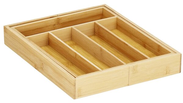 VERK GROUP Organizér do zásuvky, príborník, bambusový, nastaviteľný 27-39 x 37 hĺbka