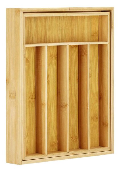 VERK GROUP Organizér do zásuvky, príborník, bambusový, nastaviteľný 27-39 x 37 hĺbka
