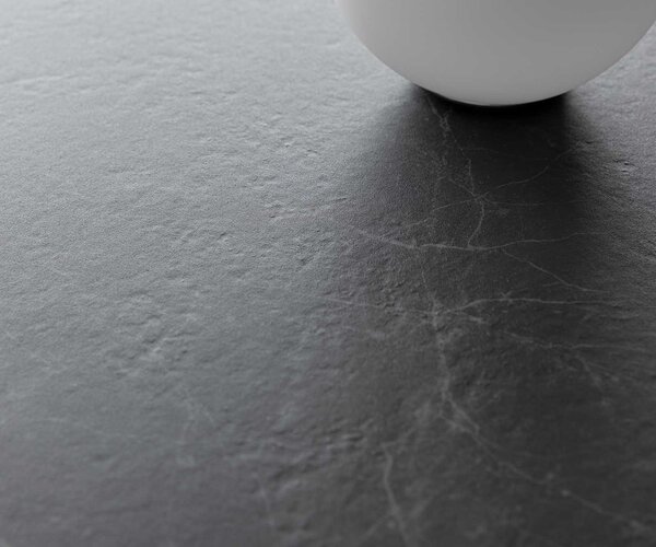 DELIFE Konferenčný stolík Levente 110x60 cm keramika Laminam® Nero Greco antracitová kovová podstava čierna