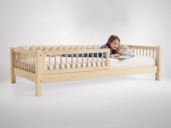 Detská posteľ so zábranou Elora Slats 90x190 - prírodná