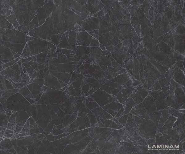 DELIFE Konferenčný stolík Levente 85x85 cm keramika Laminam® Nero Greco antracitová kovová podstava čierna