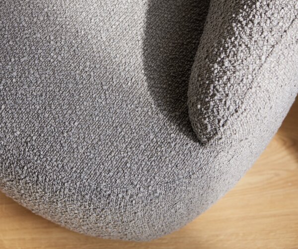 DELIFE Lounge kreslo Nova 88x88 cm bouclé strieborno sivá