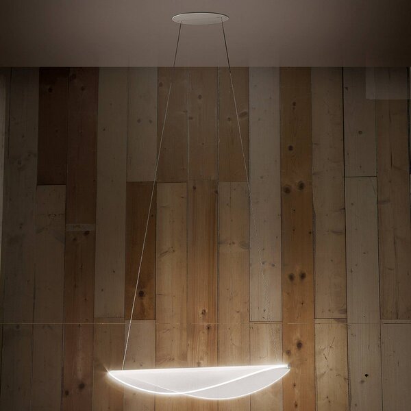 LED závesné svietidlo Diphy, 76 cm, stmievateľné pomocou DALI, Biela / opálová, Obývacia izba / jedáleň, Hliník, Moderný, Závesné svietidlo
