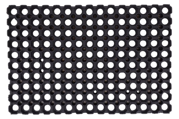 Hamat, Vonkajší čistiaci rohožka guma Domino 17mm – na von aj na doma, 40x60, čierna, exteriér