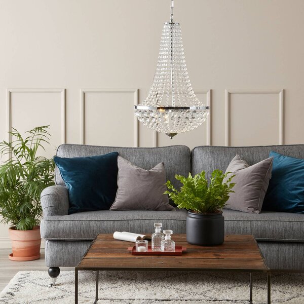Visiaci luster Gränsö pre kúpeľňu, Ø 30 cm, Jasné / priehľadné, Kúpeľňa, Krištáľ, Luster