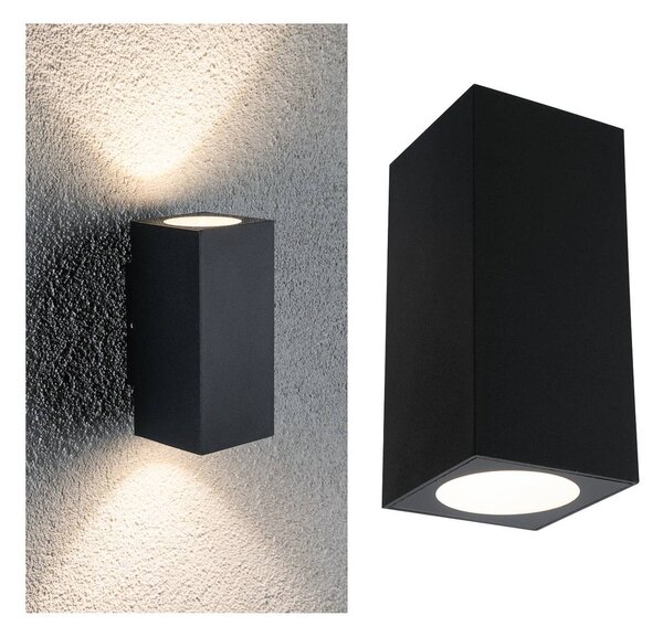 Paulmann Flame vonkajšie svetlo 2p 12,8cm antracit, Čierna, Hliník, Moderný, Nástenné svietidlo