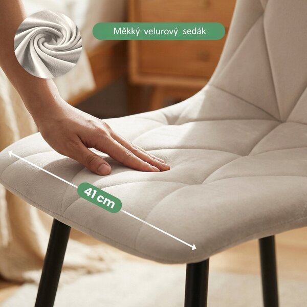 Ak furniture Čalúnená jedálenská stolička Milo béžová