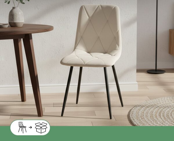 Ak furniture Čalúnená jedálenská stolička Milo béžová
