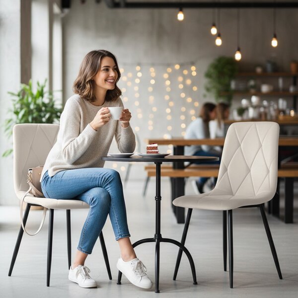 Ak furniture Čalúnená jedálenská stolička Milo béžová